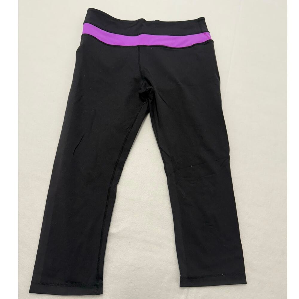 Lululemon Wunder Under Crop Legging Capri Purple Stripe Y2K Style Women’s size 8
